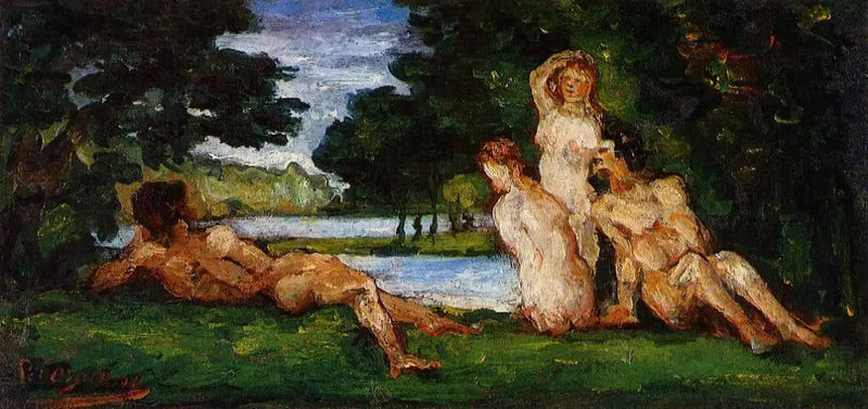 Badende Männer und Frauen - Paul Cézanne