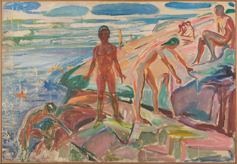 Badende auf den Felsen - Edvard Munch