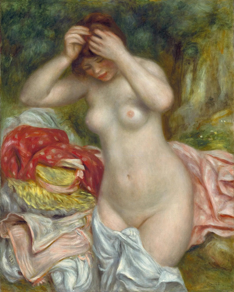 Badende, die ihr Haar richtet - Pierre-Auguste Renoir