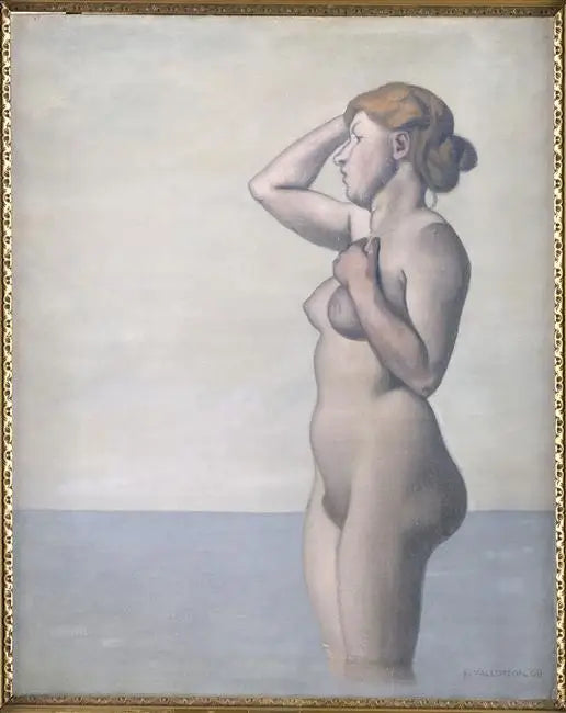 Badende im Profil, grauer Himmel - Félix Vallotton