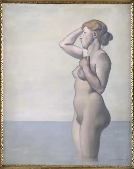 Badende im Profil, grauer Himmel - Félix Vallotton