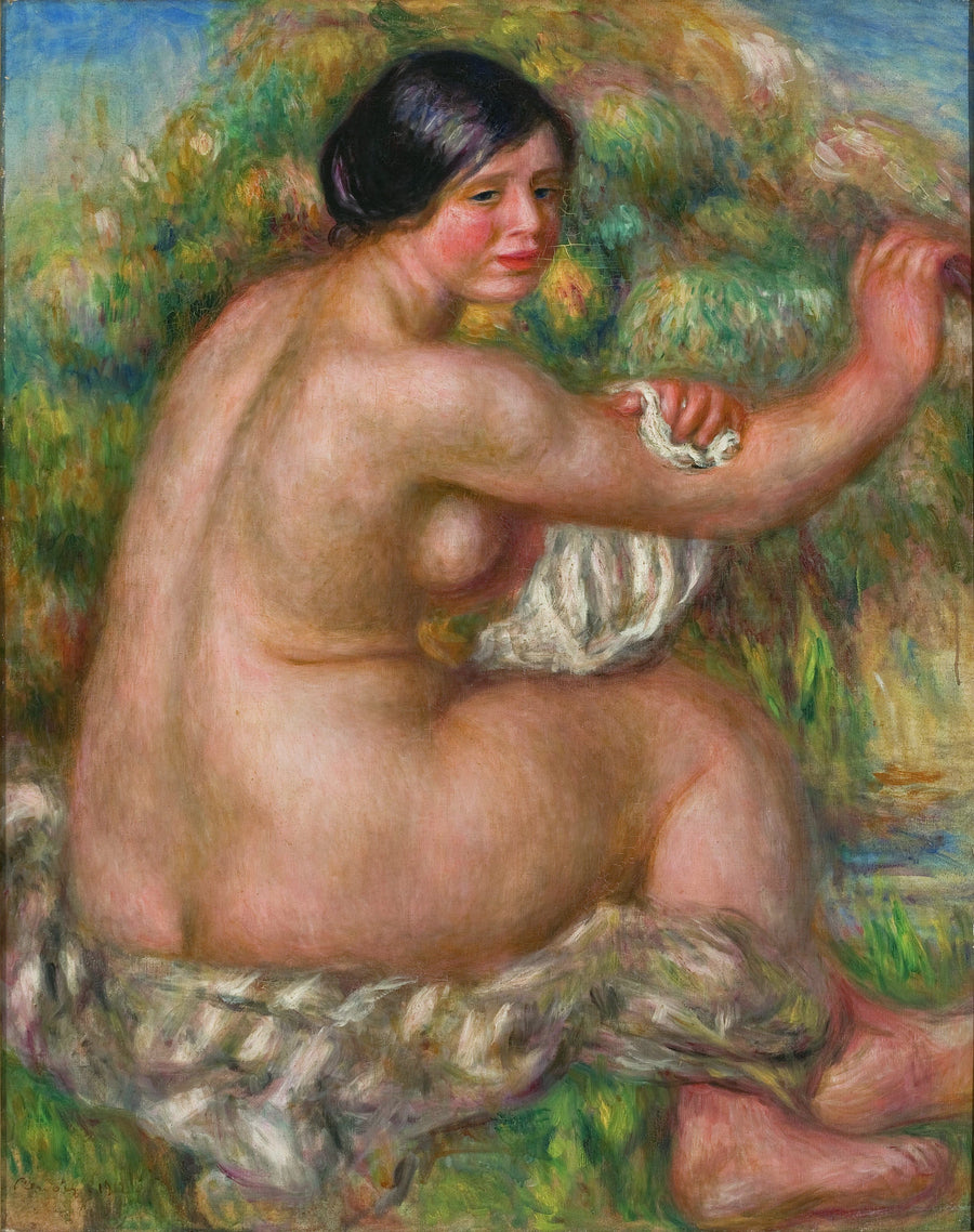 Badegast, der den rechten Arm abtrocknet - Pierre-Auguste Renoir