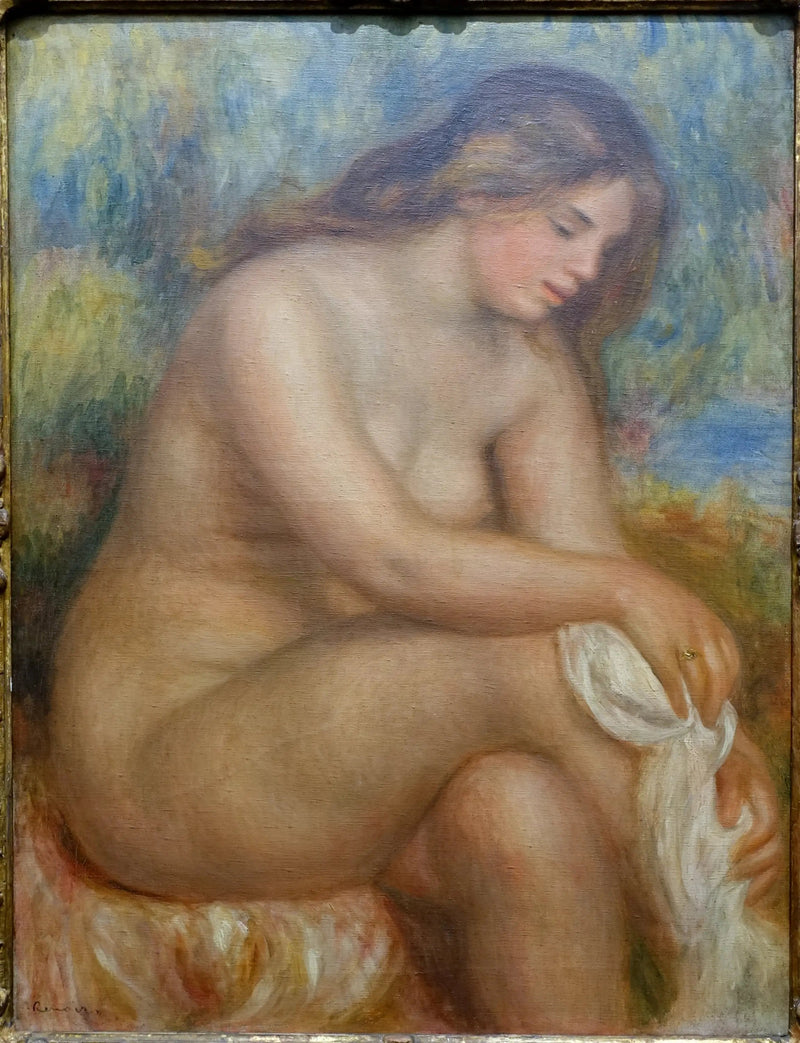Badende trocknet ihr rechtes Bein - Pierre-Auguste Renoir
