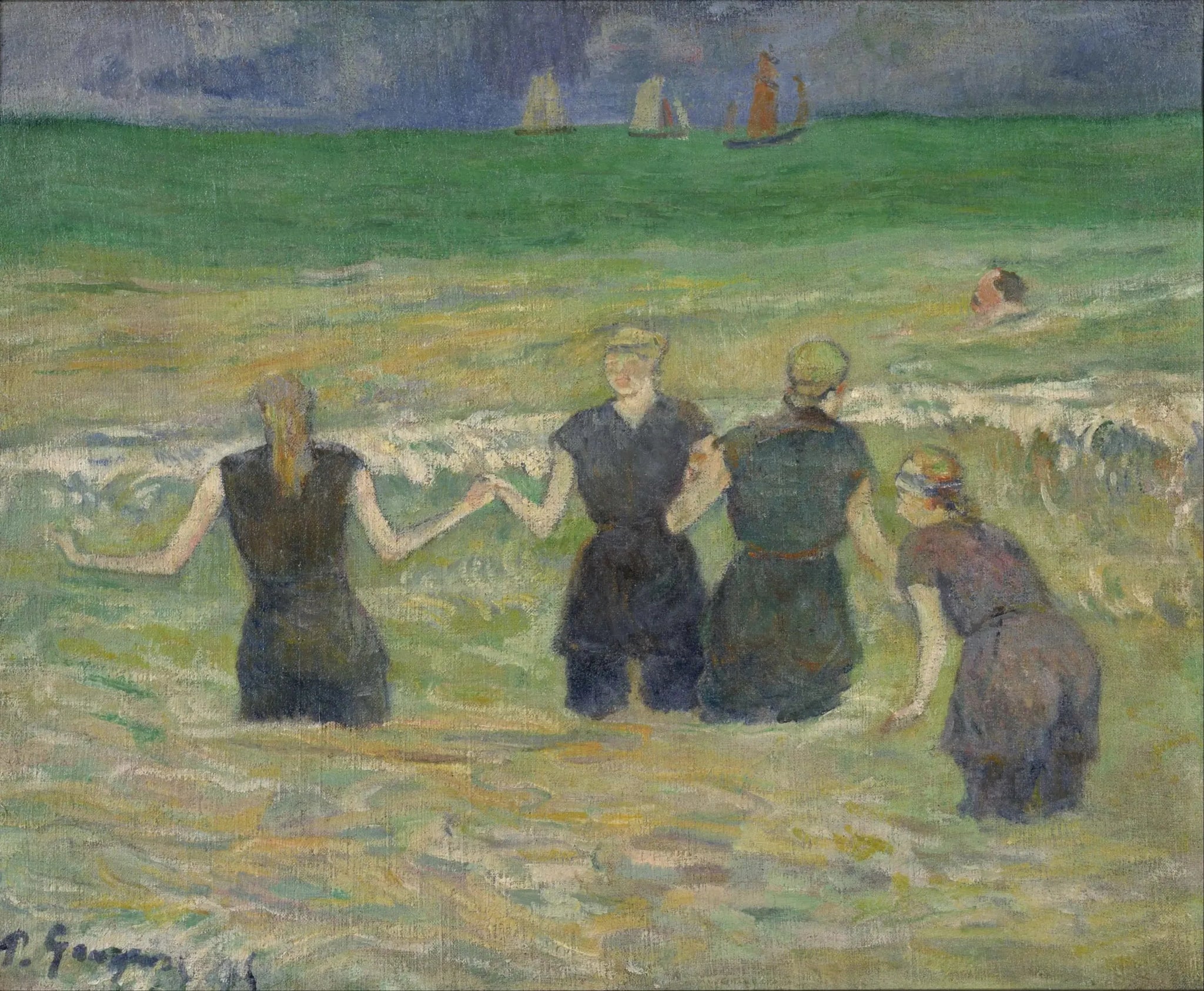 Baigneuses à Dieppe - Paul Gauguin image 1 tableau peint à l’huile sur toile