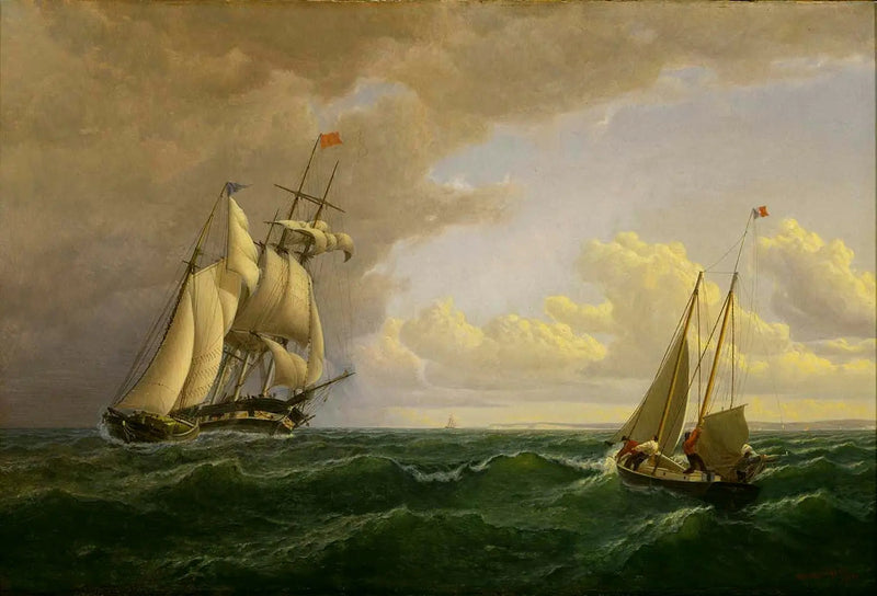 Baleinier am Meer vor dem Weinberg - Nach außen - William Bradford