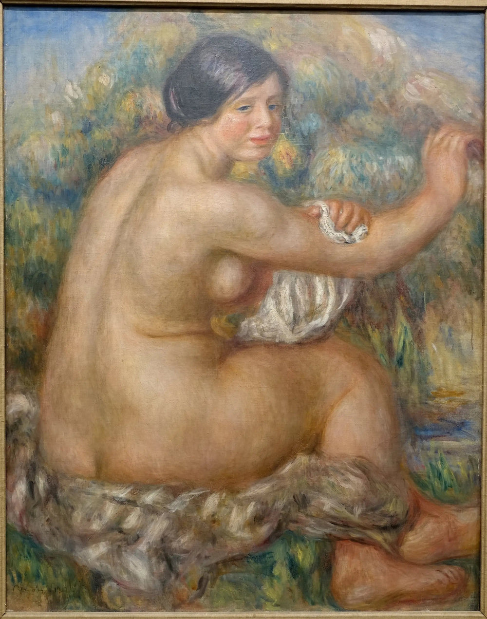 Banhista enxugando o braço direito - Pierre-Auguste Renoir image 1 copie de tableau peinte à la main
