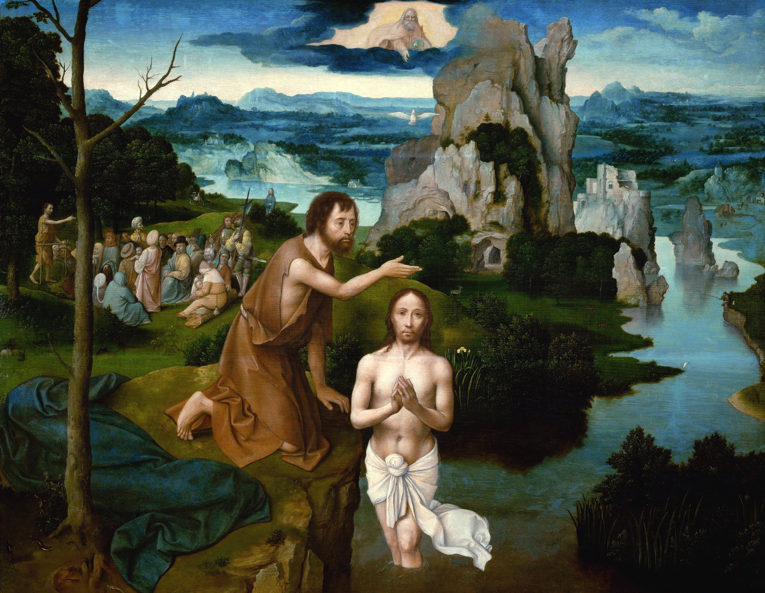 Baptême du Christ - Joachim Patinier image 1 tableau peint à l’huile sur toile