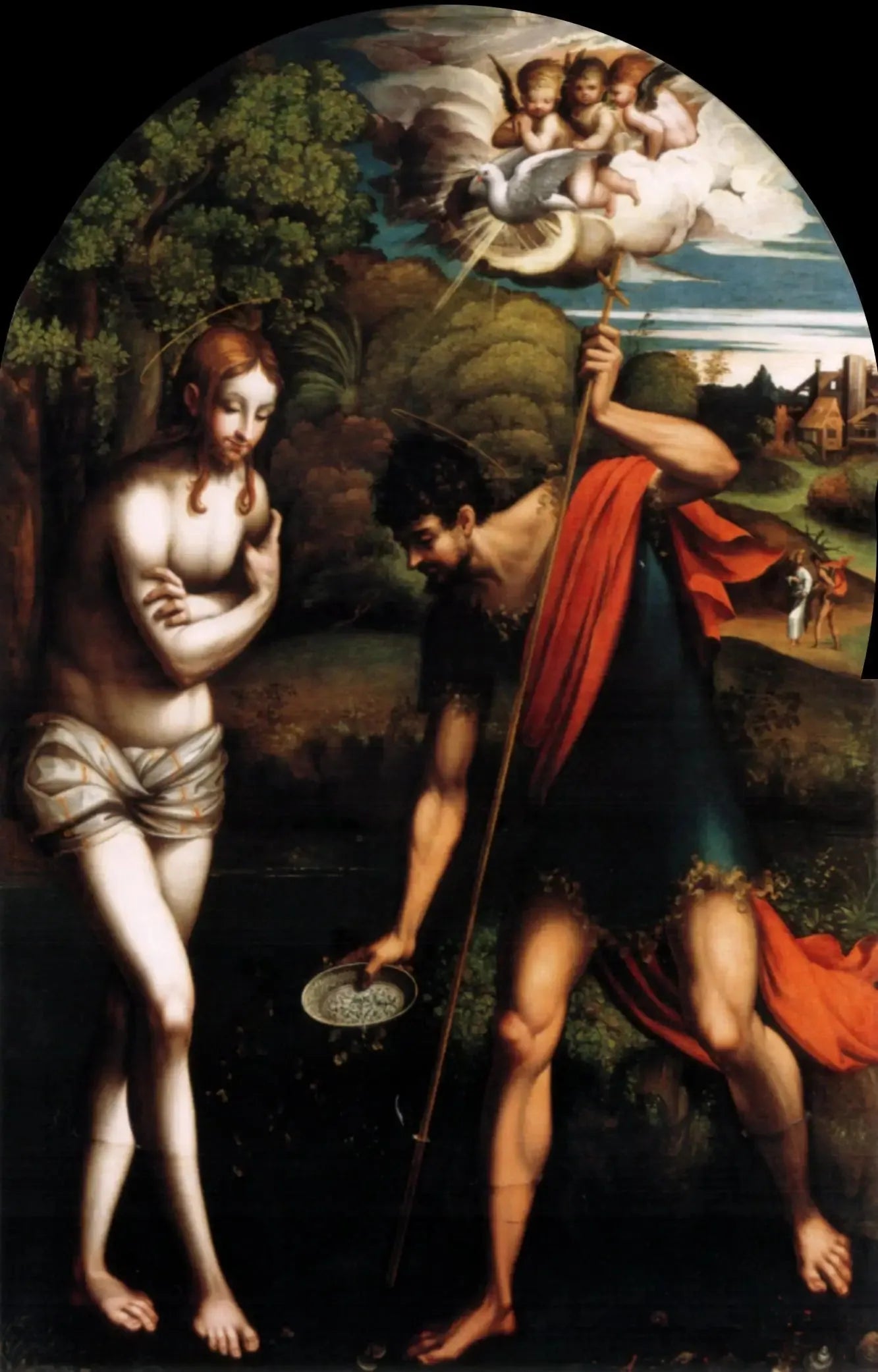Baptême du Christ - Parmigianino image 1 copie peinte à la main à l’huile