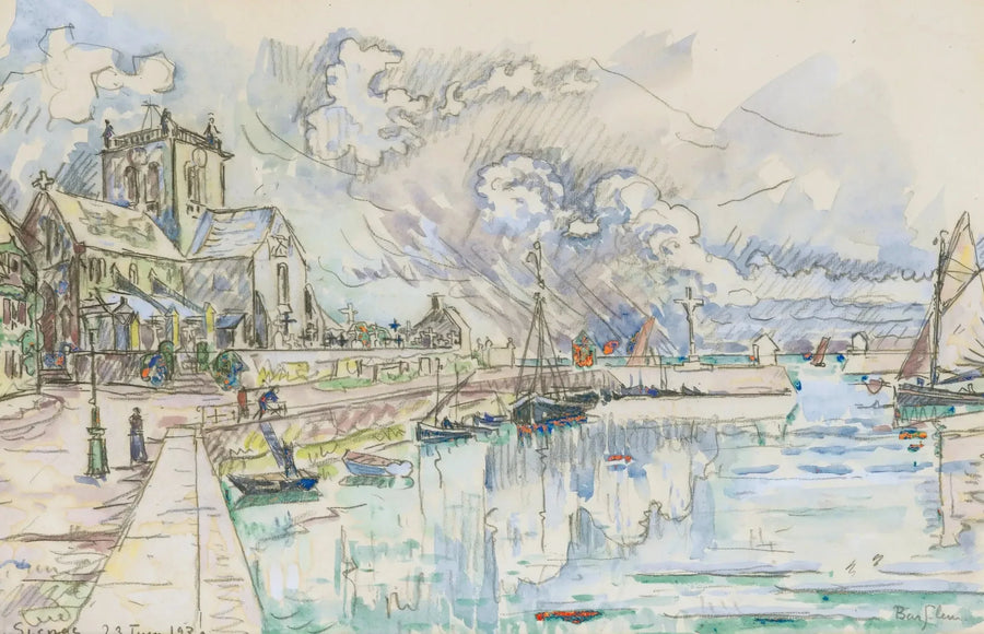 Barfleur, der Hafen - Paul Signac