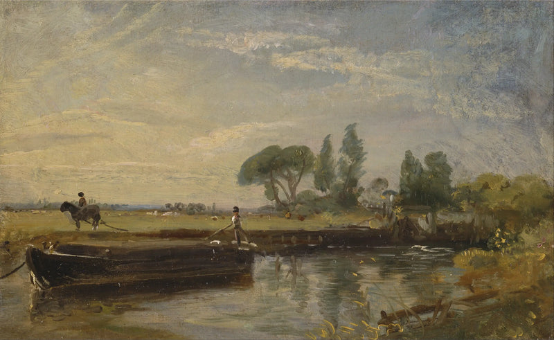 Barge unter dem Schleusentor von Flatford - John Constable