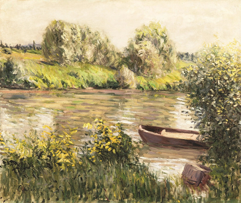 Boot nahe am Ufer, Herbststimmung - Gustave Caillebotte