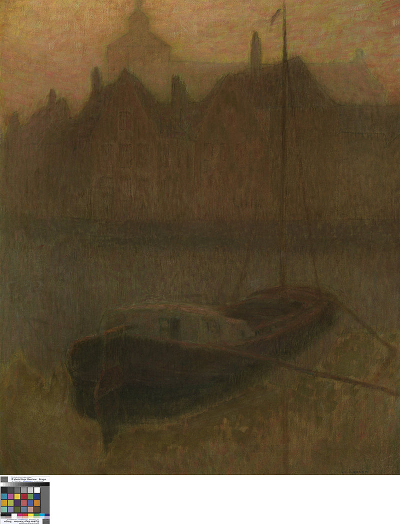 Boot auf dem Kanal (Morgen) - Henri Le Sidaner