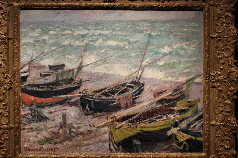 Fischerboote in Étretat W1028 - Claude Monet