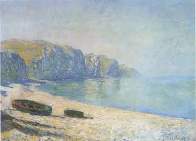 Reproduction du tableau « Barques sur la plage de Pourville, marée basse - Claude Monet » par Alpha Reproduction en peinture à l’huile