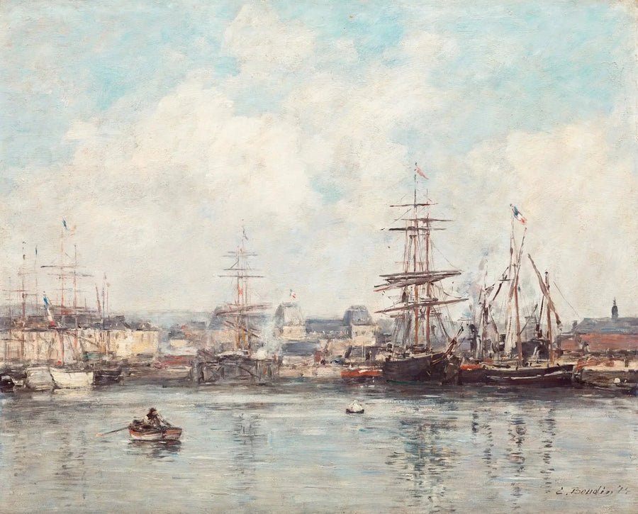Casimir Delavigne Bassin in Le Havre - Eugène Boudin