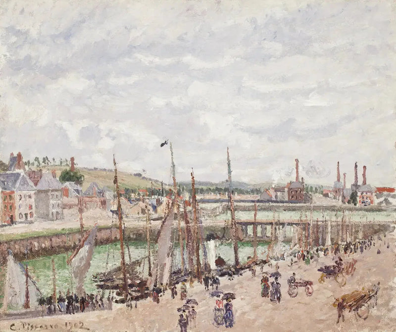 Bassins Duquesne und Berrigny in Dieppe, graue Zeit - Camille Pissarro