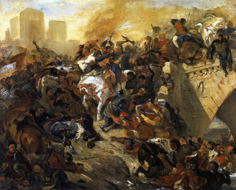Schlacht von Taillebourg gewonnen von Saint Louis - Eugène Delacroix