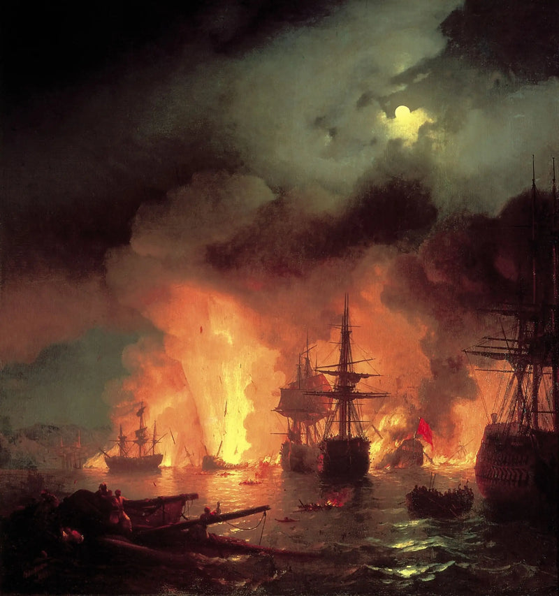 Schlacht von Tchesmé - Ivan Aïvazovski
