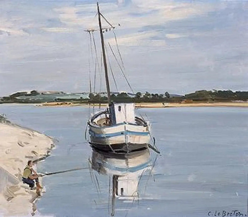 Weißes Boot auf der Loire - Jules Breton