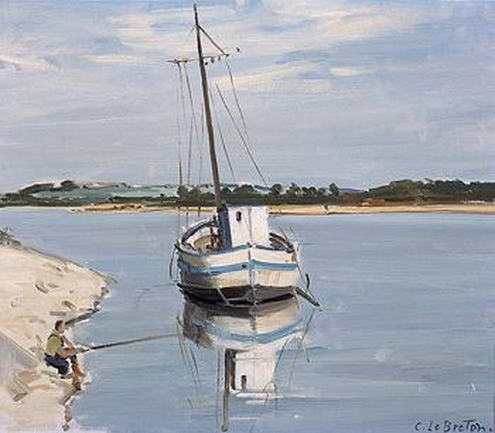 Weißes Boot auf der Loire - Jules Breton