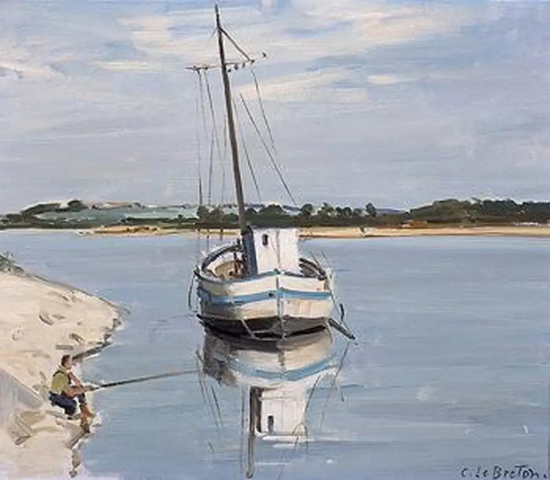 Weißes Boot auf der Loire - Jules Breton