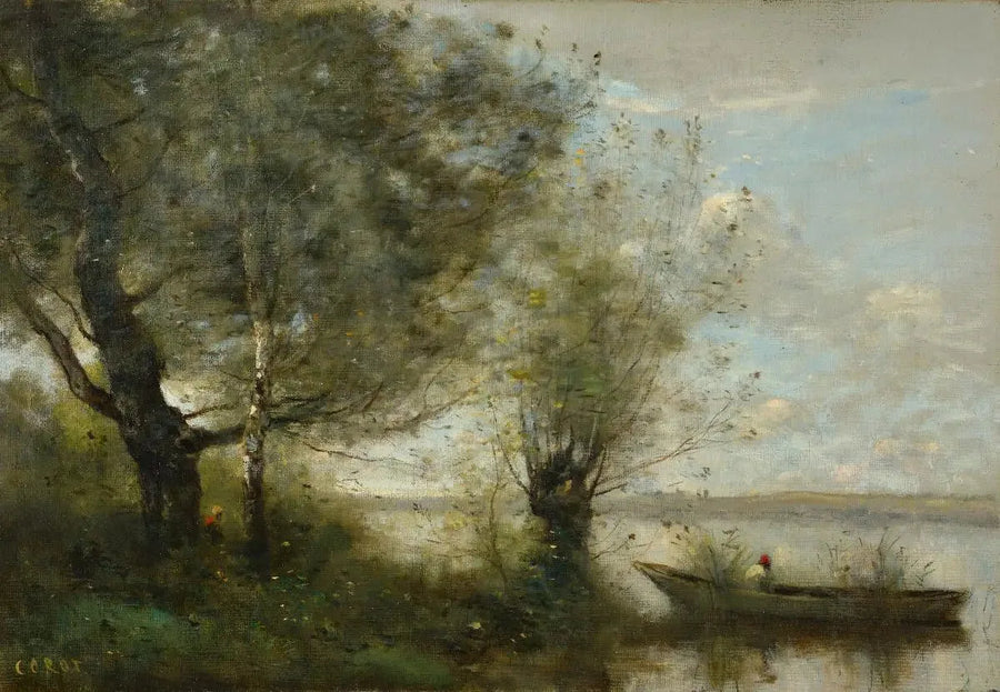 Boot in der Nähe eines Flusses - Jean-Baptiste Camille Corot