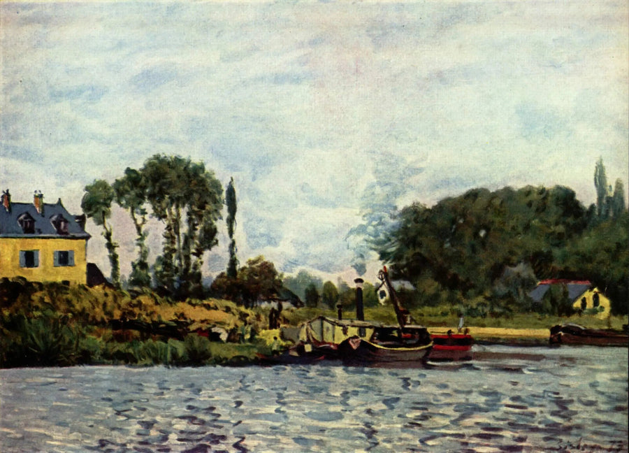 Boote an der Schleuse von Bougival - Alfred Sisley