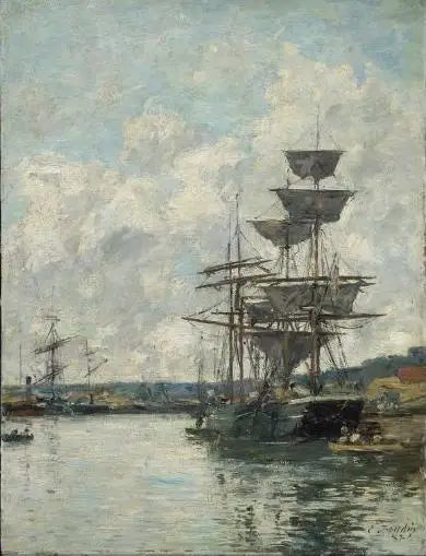 Boote im Hafen - Eugène Boudin