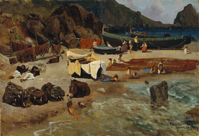 Fischerboote in Capri - Albert Bierstadt