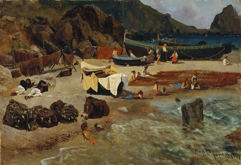 Fischerboote in Capri - Albert Bierstadt