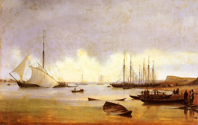 Bateaux de pêche au large d’une jetée - Alexandre Ivanov - Alpha Reproduction