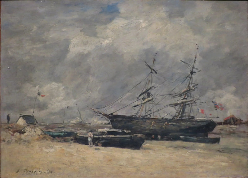 Fischerboote am Strand. Trouville, Niedrigwasser - Eugène Boudin