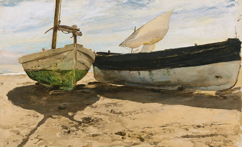 Fischerboote am Strand, Valencia - Joaquín Sorolla