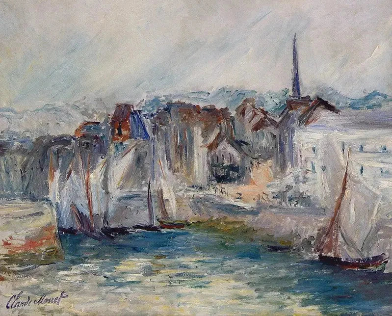 Bateaux dans le port de Honfleur, esquisse de Claude Monet, 1917 – Musée Marmottan Monet 5022, Wildenstein 1846
