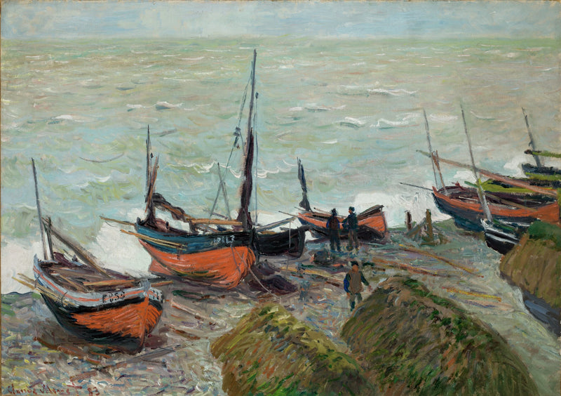 Fischerboote in Étretat W823 - Claude Monet