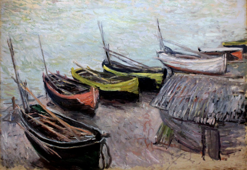 Boote am Strand in Étretat W824 - Claude Monet
