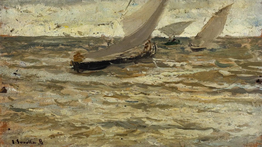 Boote verlassen den Hafen, Asturien - Joaquín Sorolla