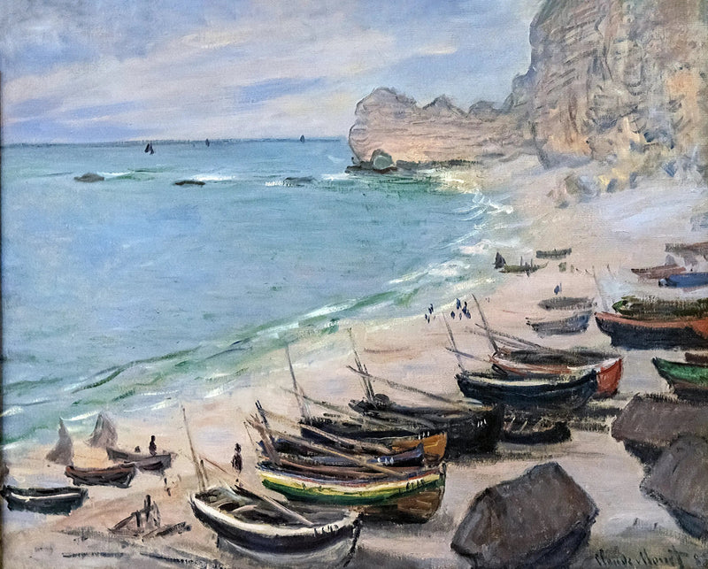 Boote am Strand von Étretat - Claude Monet
