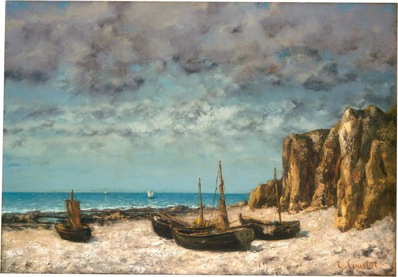 Boote am Strand, Etretat - Gustave Courbet