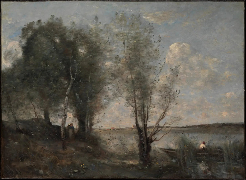 Boot im Schilf - Jean-Baptiste Camille Corot
