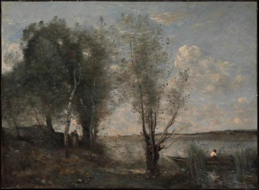 Boot im Schilf - Jean-Baptiste Camille Corot