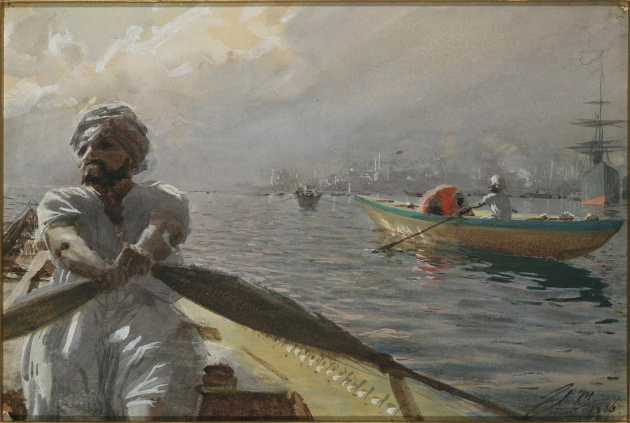 Türkisches Boot im Hafen von Konstantinopel - Anders Zorn