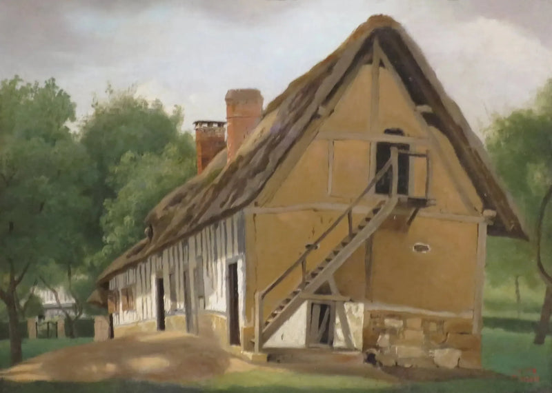 Landwirtschaftliches Gebäude in Bois-Guillaume, in der Nähe von Rouen - Jean-Baptiste Camille Corot