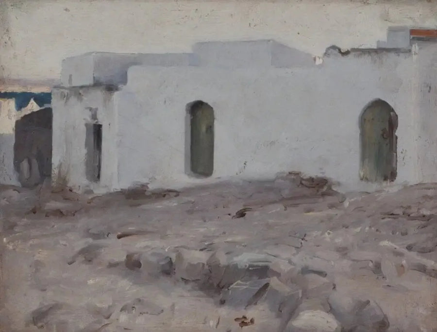 Mauretanische Gebäude bei bewölktem Wetter - John Singer Sargent