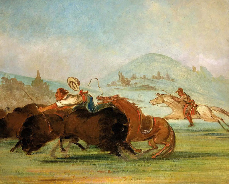 Batiste und ich, Running Buffalo, Mündung des Yellowstone - George Catlin