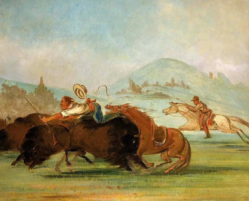 Batiste und ich, Running Buffalo, Mündung des Yellowstone - George Catlin
