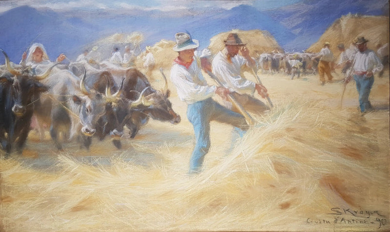 Ernte in Civita d'Antino. Pastell - Peder Severin Krøyer