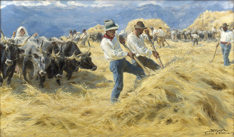 Ernte in den Abruzzen. Cività d'Antino - Peder Severin Krøyer