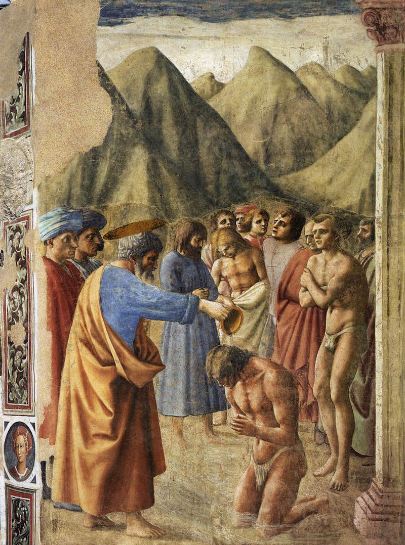 Le Baptême des néophytes - Masaccio