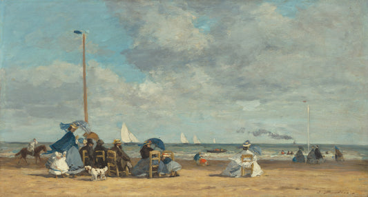 🌊 Der Strand von Trouville – Eugène Boudin (1860er Jahre)